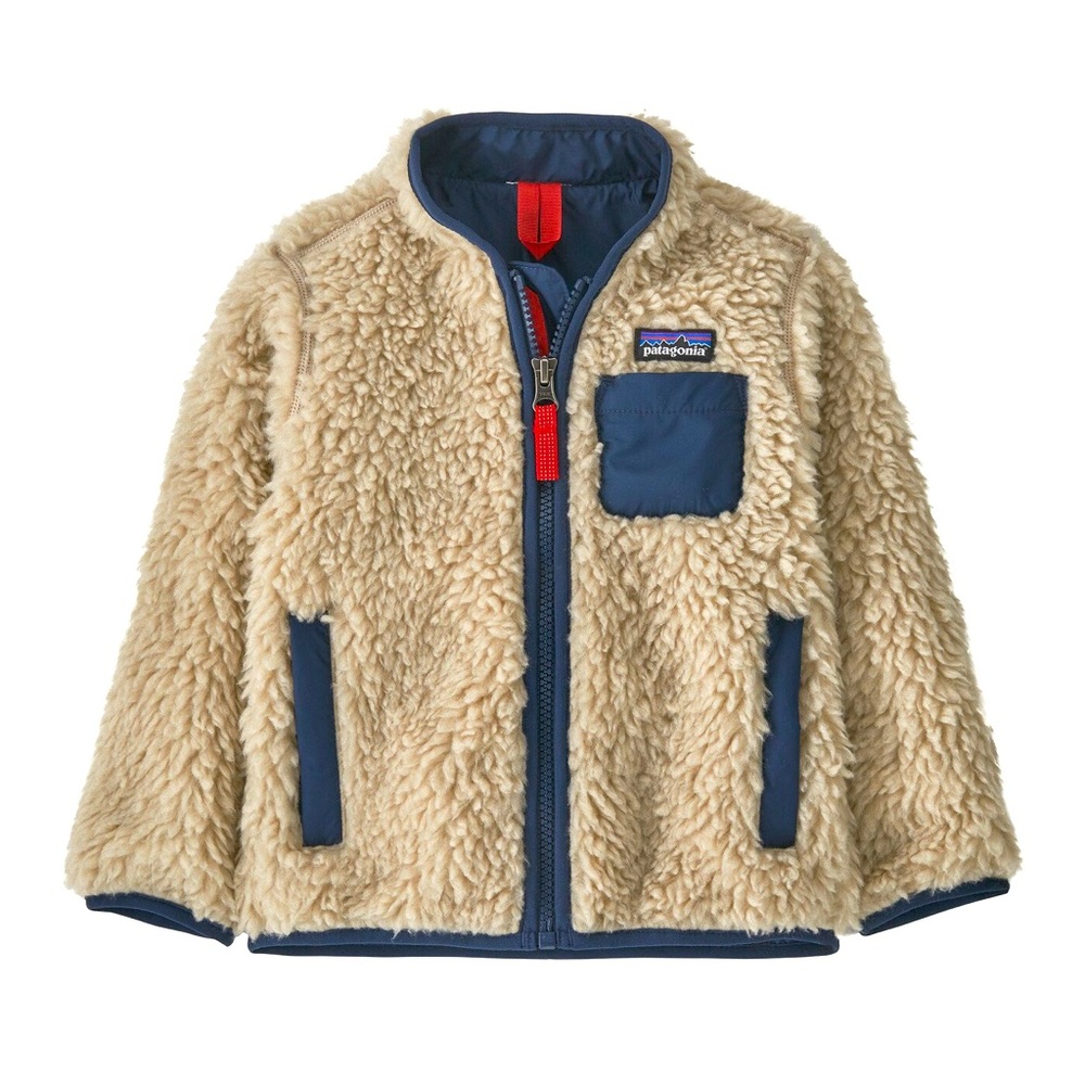 Patagonia Kids Sherpa Jacket - Beige and Navy